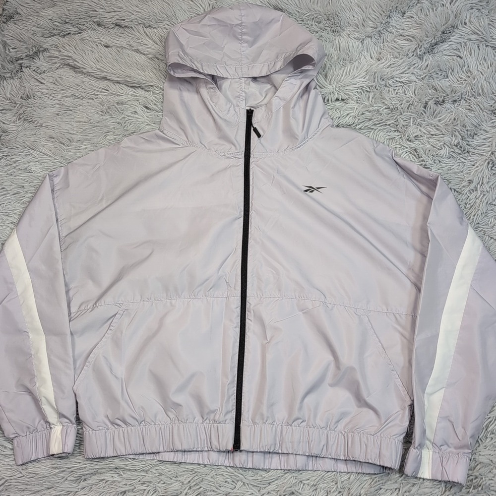 Reebok‎ Jacket Womens L Windbreaker Hoodie Speed Wick Lightweight Athletic